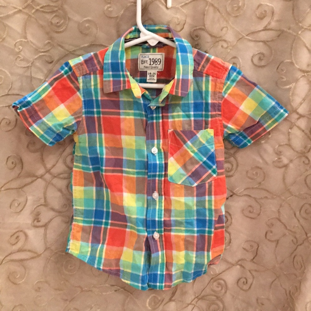 Children’s place plaid button up shirt